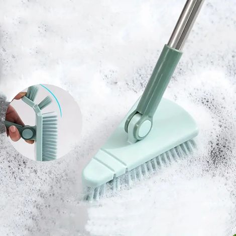 Brosse à récurer les sols, douche, nettoyage de la baignoire et des carreaux, brosse à Long manche, poils rigides pour le nettoyage bleu (1/5)