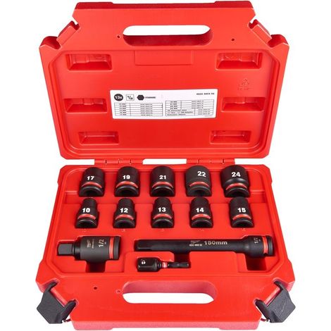 SET BUSSOLE IMPACT MILWAUKEE 1/2" 13 pz.