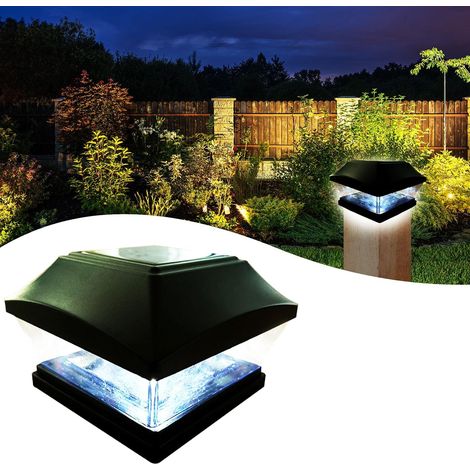 1 Lampe Solaire Poteau,LED Étanche,Décoration Jardin,Terrasse,Clôture Bois