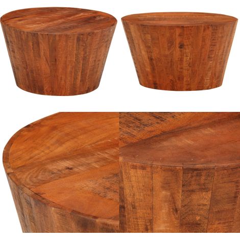 Table basse Ø 52x30 cm bois de manguier brut massif - Table Basse - Table D'appoint - Mobilier Salon - Table Bois - Design Moderne - Home & Living (1/5)
