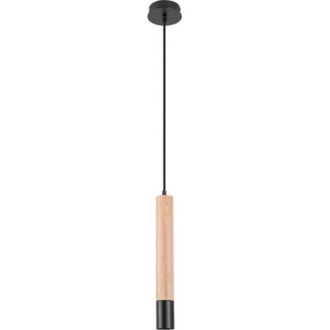 Lampe suspendue braulia métal / bois de bois noir gu10 1 x max. 50W b: 40,5 cm h: 100 cm Ø5,5 cm (1/5)