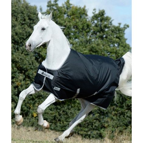 145 cm, Nero: Coperta impermeabile da box Anniversary Turnout in tessuto esterno resistente e fodera interna Stay-dry