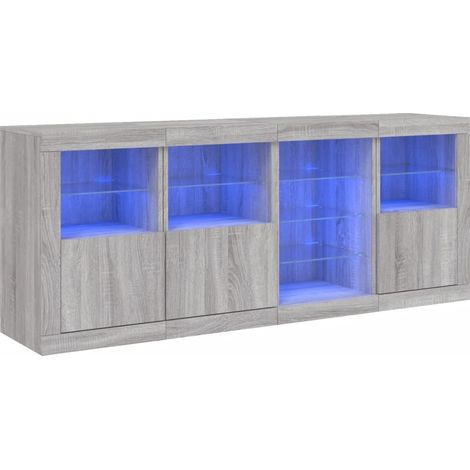 Maison Exclusive - Aparador con luces LED gris Sonoma 164x37x67 c (1/5)