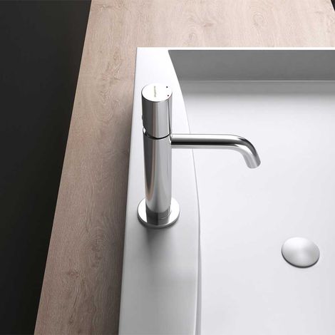 Monobloc Basin Mixer Tap - Bubbler Spout Bathroom Sink Faucet (1/3)