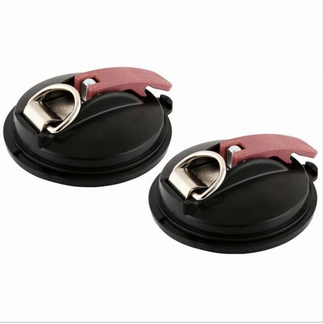 Set di 2 ventose multifunzione per auto Max. 22 kg per teloni per parabrezza e coperture per veicoli (rosso) (1/4)