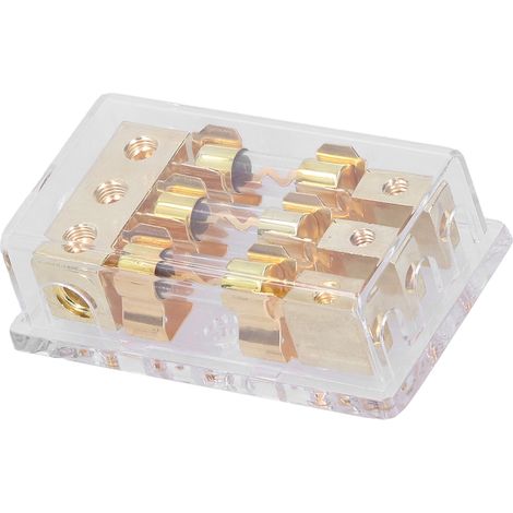 Boîtier porte-fusible 3 voies 1x0GA entrée 3x4GA sortie bloc de distribution pour modification audio stéréo voiture yacht (1/5)