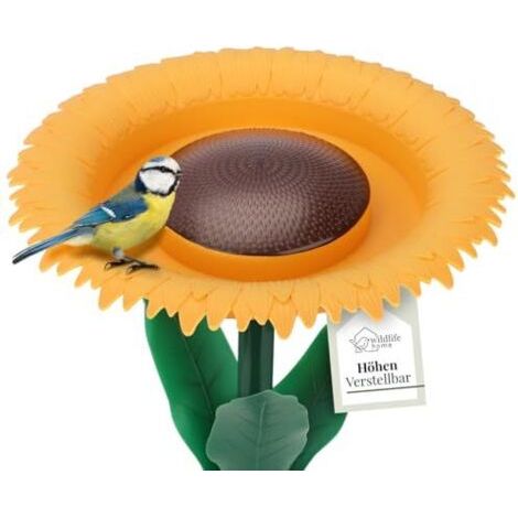 wildlife home Fleur à boire et à nourrir, bain d'oiseaux debout pour oiseaux sauvages 60 cm I Distributeur de nourriture pour oiseaux dans le jardin (1/5)