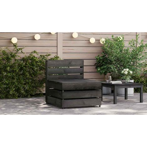 Canapé de jardin central palette, Canapé d'extérieur, Meuble de jardin, Gris Bois de pin imprégné OIB4216E (1/5)