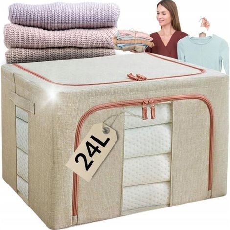 Organisateur Couverture Conteneur - Lit Linge Couette - 40 x 30 x 20 cm - 24 L - 1 Pièce (1/5)