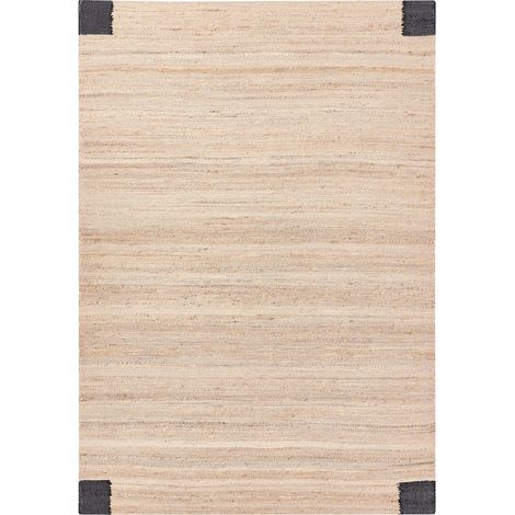 Teppich AMRAVATI Schwarz / Beige 160 x 230 cm Jute