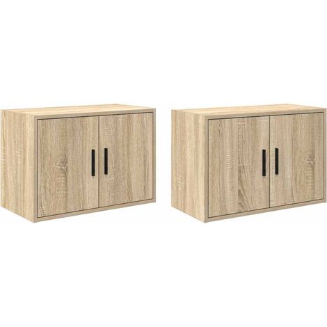 Maison Exclusive - Armoires murales de garage 2 pcs chêne sonoma bois d'ingénierie