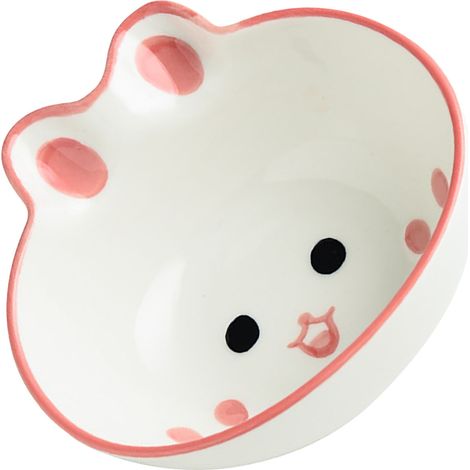 Bol en céramique pour enfants, bols à riz en forme d'animal de dessin animé mignon, vaisselle de dîner réutilisable pour servir la soupe, les céréales, les pâtes, la crème glacée, le lapin (1/5)