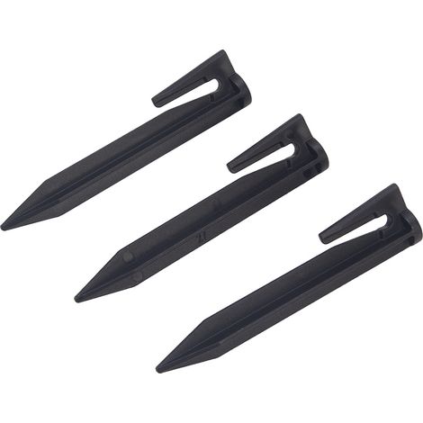 50 Stück Roboter-Rasenmäher-Drahtpfähle, Befestigungspfähle für Peripheriekabel, Erdankerpfähle, Erdnagel, Schwarz, Höhe 8,5 cm