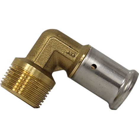 Coude 90° mâle laiton multicouche à sertir TH ou BE Ø20x2.0-3/4 (1/3)