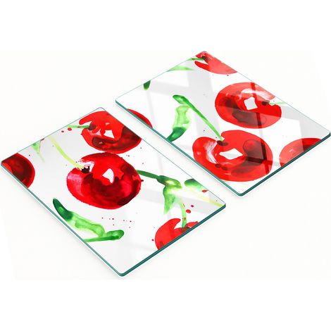 Pannelli decorativi multifunzionali in vetro con stampa di ciliegie, 2x40x52 cm (1/5)