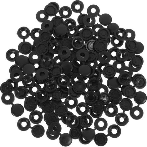 200 Pièces Cache Vis à Charnière Noir Abs pour Meubles (1/5)