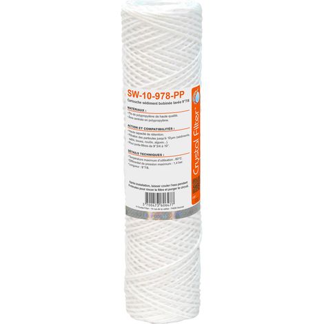 Cartouche sédiment bobinée 9''7/8 - SW-10-978-PP Crystal Filter® - Filtre 10 µm (1/4)