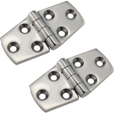 Bisagras para puertas de acero inoxidable 316 pulido de alta resistencia, aptas para uso marino (par), de 3 x 1,5 pulgadas, para barcos y caravanas. (1/4)