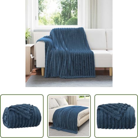 Fleece - Überwurfdecke Marineblau 200 x 150 cm Fleece (1/5)