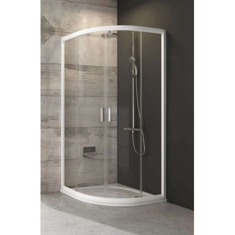 Ravak Blix - Duschabtrennung viertelkreisförmig BLCP4-90, 88-90 cm, Weiß/Klarglas 3B270100Z1