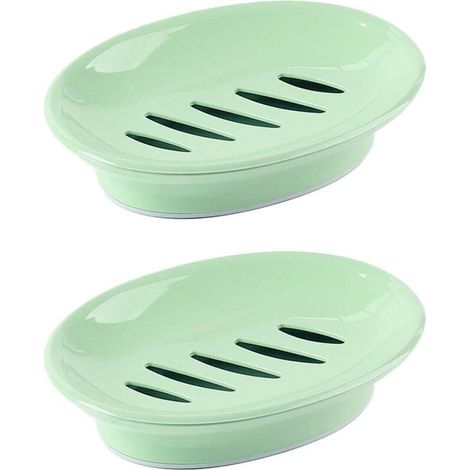 Porte-Savon - Double Couche Avec Évacuation - En Plastique PP - Pour Salle De Bain Cuisine - Lot De 2 (1/5)