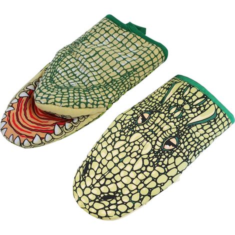 Gants de cuisson résistants à la chaleur - Ensemble de gants de cuisine pour barbecue, forme animale créative pour adultes, gants de barbecue anti-brûlure pour four, micro-ondes (1/5)
