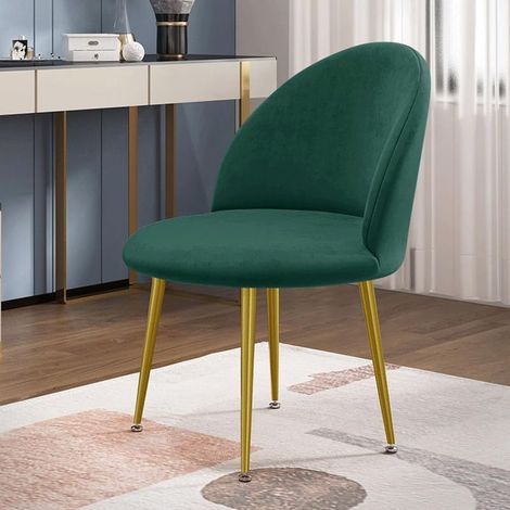 Skandinavischer Stretch-Samt-Stuhlbezug, elastischer Stuhlbezug mit runder Rückenlehne, skandinavischer Stuhlbezug für Zuhause, Hochzeit, Hotel, 2-teilig, Dunkelgrün (1/5)