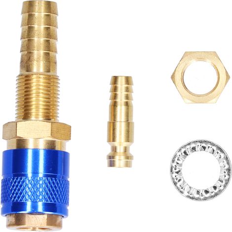 Raccord rapide pour torche de soudage TIG, tube de raccordement en laiton M10 bleu