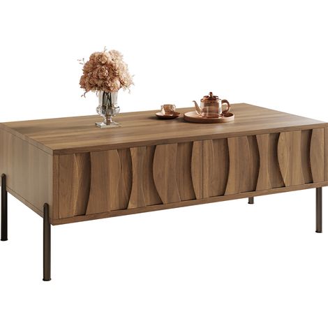 Table basse style rétro 105x55x41cm - Meuble de salon design