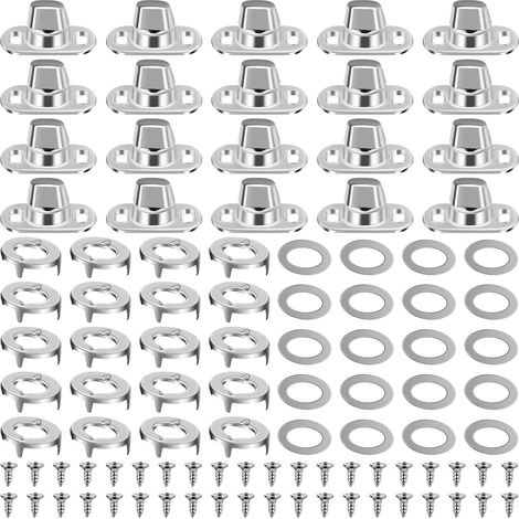 20 Jeux de Œillets Ovales Twist Verrouiller, Fixations à Verrouillage Rotatif de Qualité Marine avec 40 Vis pour Fixation de Bâche (1/5)