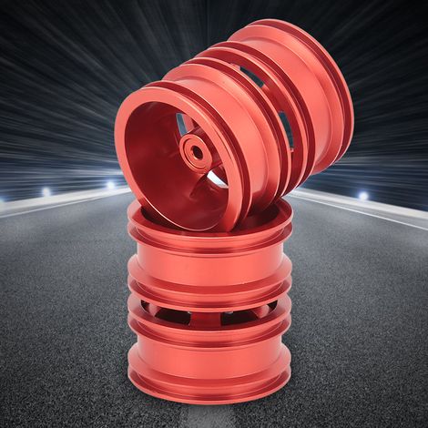 Jante double en métal pour voiture télécommandée, compatible WPL B14 B24 B16 B36, accessoire véhicule radiocommandé 1/16 rouge. (1/3)