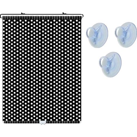 Stores enrouleurs, Installation par ventouse, Protection solaire, Noir 40cm x 125cm (1/2)