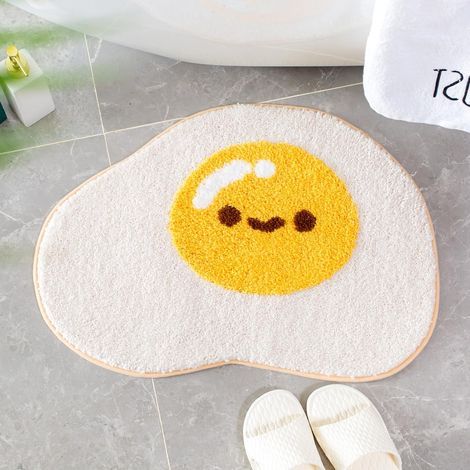 Tapis de bain chat mignon, super doux et absorbant, lavable en machine, tapis antidérapant pour douche et bain, 60x90 cm (1/5)