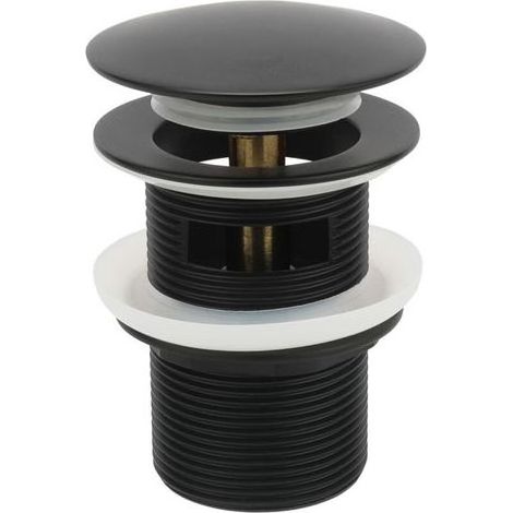 Bouchon de vidange en laiton pour baignoires îlot, bonde de vidange rétractable pour baignoires îlot, compatible avec la plupart des baignoires îlot (noir mat) (1/5)