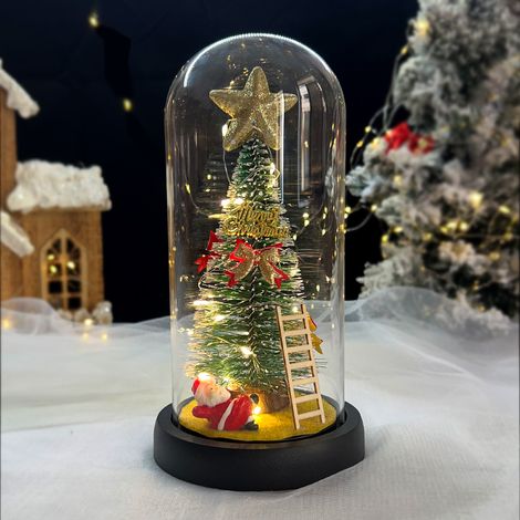 Boule à neige lumineuse LED pour enfants - Veilleuse arbre décorative, lampe de nuit pour chambre, cadeau de Noël, décoration féerique (1/4)