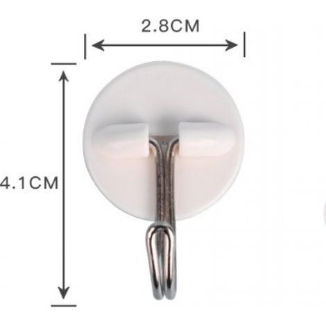 Sollbry 20 ganchos redondos de plástico para techo, pequeños ganchos autoadhesivos para colgar en la pared, blancos, sin costuras, de acero inoxidable, impermeables y resistentes al aceite para utensi (1/4)