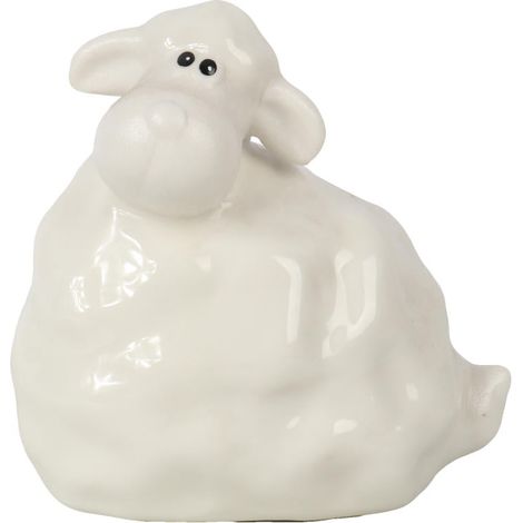 Statuetta di agnello pasquale in ceramica, bianca (1/3)