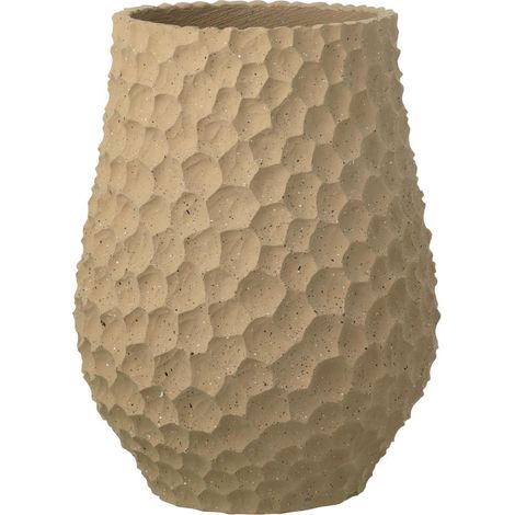 Cache-Pot Alvéolé en Ciment "Rocka" 48cm Taupe (1/2)