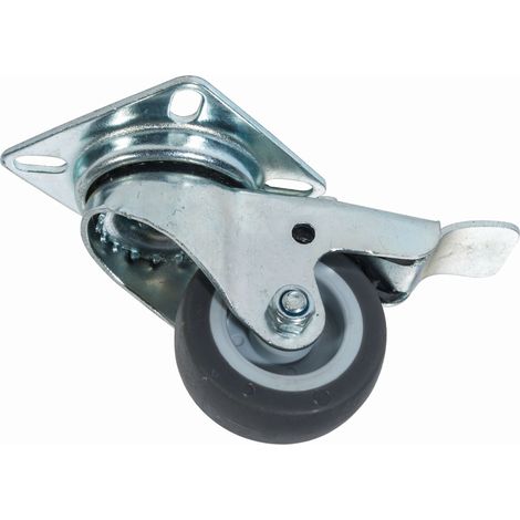 Werka Pro – Roulette pivotante avec frein Ø 50mm – Charge maximale 40kg – Bandage en caoutchouc – 2 couronnes de billes en acier