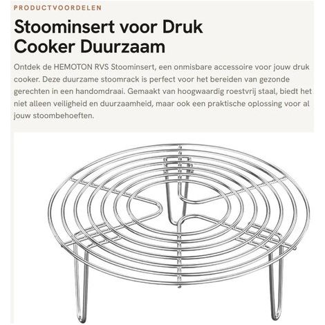 Cuiseur vapeur en acier inoxydable - 20 x 4 cm - Cuiseur vapeur multifonctionnel - Durable - Accessoire de cuisine facile à nettoyer (1/5)