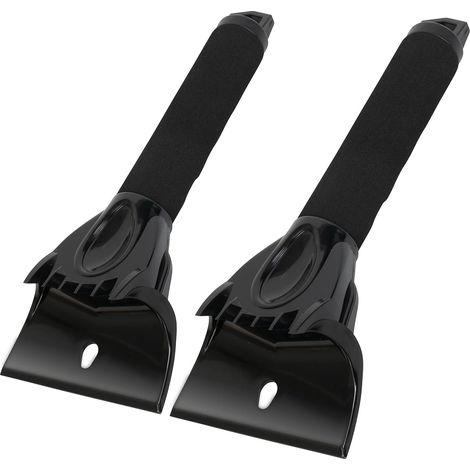 2pcs  -Noir Grattoir à Glace Raclette Pare Brise ​Outil d'hiver Grattoir Voiture Gratte Givre Grattoirs à Neige Glace Gratte avec Poignée Antidérapant ，Grattoir à Glace de Voiture,