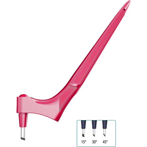 Cuchillo de precisión de acero inoxidable, herramienta de corte giratoria de 360° con 3 cuchillas de repuesto (15°/30°/45°). (1/5)