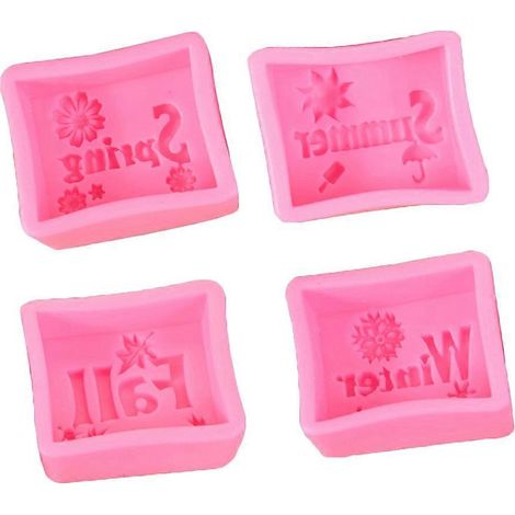 4-teiliges Set Silikonformen für Seife, Kerzen, Kuchen, Fondant, Süßigkeiten und Schokolade zum Dekorieren und Backen – ideal für die vier Jahreszeiten