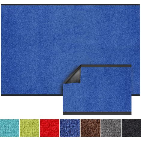 Schmutzfangmatte Monochrom Blau Zuschnitt 120 x 350 cm