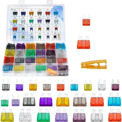 Kit de fusibles de voiture-250 pièces: 120 mini + 130 standard 2A à 50A avec extracteur de fusible (1/5)