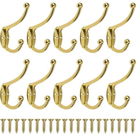Retro Garderobenhaken Wandhaken Vintage Metall Türhaken für Badezimmer Küche Schlafzimmer Eingangsbereich 10 Stück Gold (1/5)