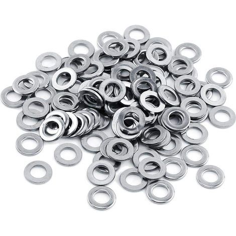 100 Stück metrisches Flachscheiben-Schraubenreparaturset aus Edelstahl 304, Größen M3/M4/M5/M6/M8/M10 (M6) (1/3)