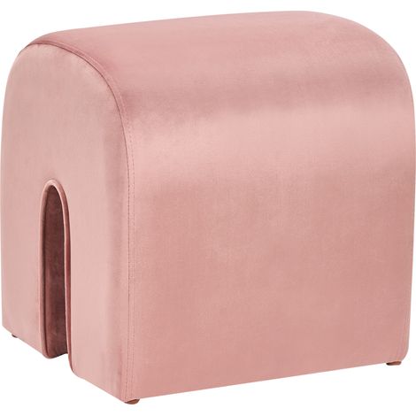 Puf de terciopelo rosa 35 x 42 cm otomana forma de U moderno sala de estar Modoc