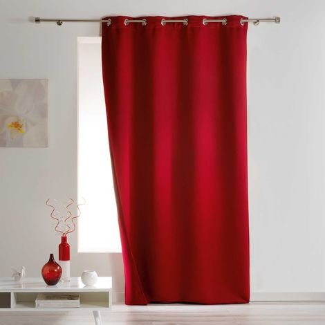 Rideau a oeillets 140x260 cm Covery Rouge