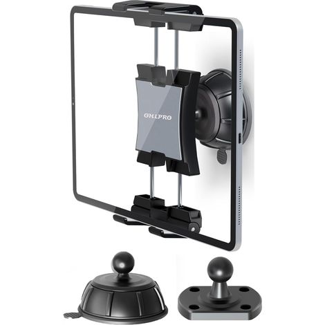 Support Mural Tablette, 2 en 1 Base Ventouse+Perçage Universel Support Mural Rotative à 360° Réglable Compatible avec Galaxy Tab téléphones et tablettes de 4,7 à 12,9 Pouces (1/5)